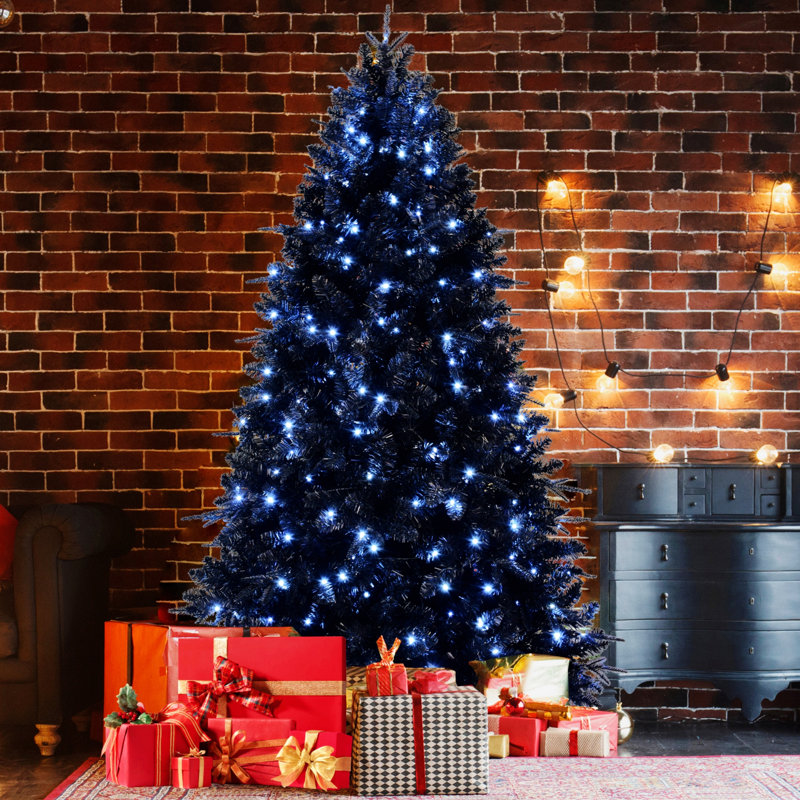 Arbre de Noël pré-éclairé, arbre artificiel avec base pliable, 7.5'
