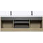 Meuble-lavabo flottant 60 po avec lavabo, meuble-lavabo mural moderne 60 po avec lavabo double en résine et tiroirs à fermeture en douceur, chêne naturel 24V11-60DNO