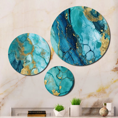 Turquoise de luxe abstrait, art fluide VII