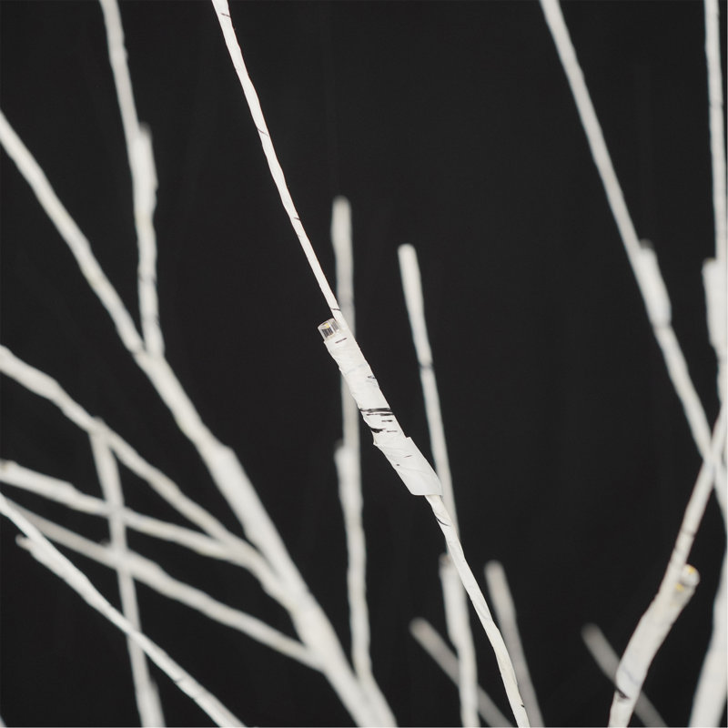 Ensemble de bouleau illuminé, arbre artificiel 4 lumières, 48 ​​lumières DEL / 5 pi 72 lumières DEL / 6 pi, 96 lumières DEL blanc chaud, arbre de Noël pour la décoration intérieure et extérieure
