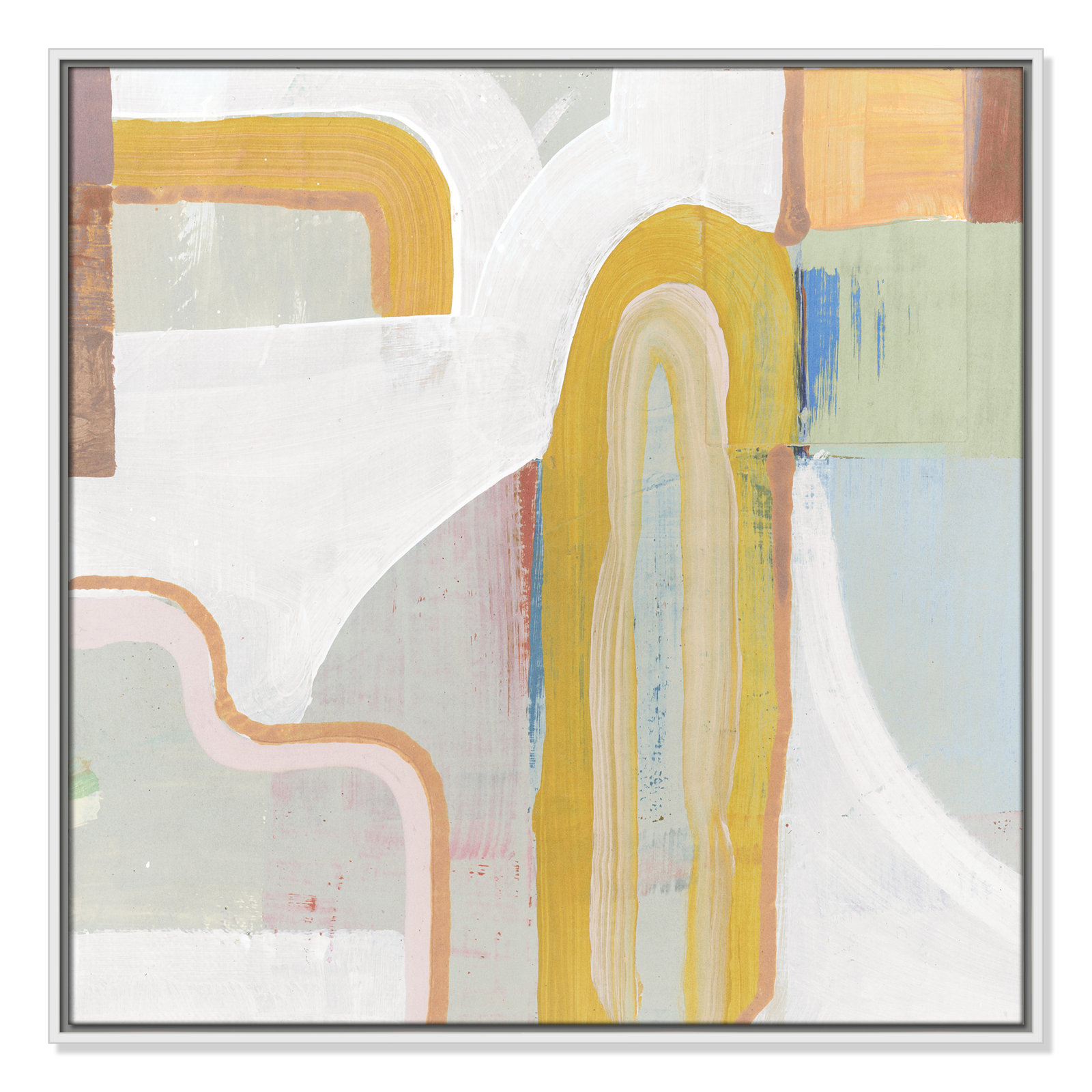 Copeland "Together Again II" Painting by Cartissi, 31.5" H x 31.5" W x 2" D, White