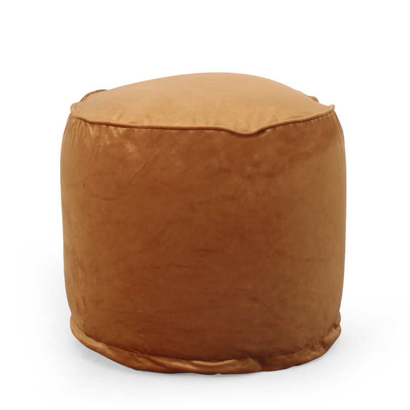 Velvet Pouf, Apricot Velvet