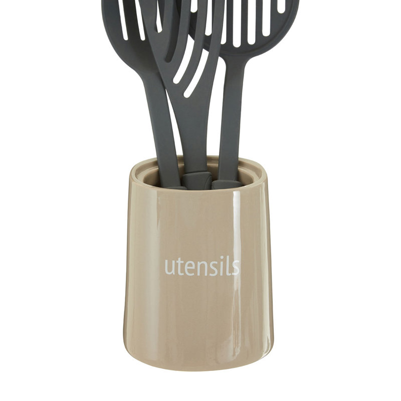 Dolomite Utensil Crock, Beige
