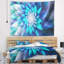 Grande tapisserie florale à motif fractal à motif floral bleu-28497672