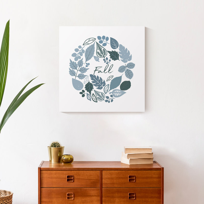 «Blues Fall Wreath», impression sur toile tendue, H 20 po x l 20 po x P 1,25 po