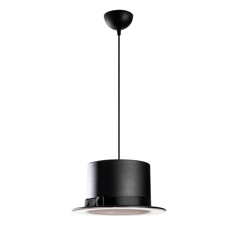 Lustre industriel moderne, noir et orange, 11,8 po de diamètre x 43,3 po de hauteur | Hauteur réglable, corps en fer, douille E27 (40 W maximum) | Design scandinave pour la maison et le bureau | Luminaire élégant