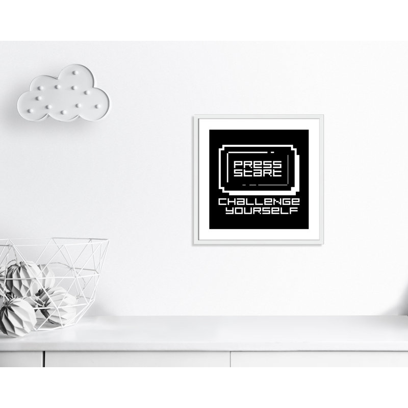 Décoration murale pour enfant challenge, H 23,5 po x l 23,5 po x P 1,19 po, Encadré de boîte blanc
