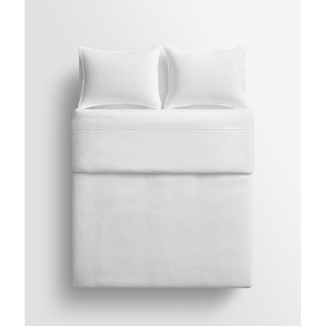 Cascade Modern & Contemporary Cotton Waffle Duvet Cover Set Blu Dot 