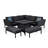 Liptak Outdoor Fabric Pulse Square Corner Dining Set - with Rising Table - Flanelle