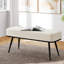 Banc rembourré moderne de 43,3 po avec structure en métal et tissu en peluche-1040416783