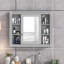 Armoire de rangement murale pour salle de bain - 35 po x 28 po, design moderne, spacieux et fonctionnel, gris-973946587