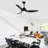 Vaczon 52" Modern Propeller Dimmable Ceiling Fan with LED Lights and Remote Control, 6 Speeds Reversible DC Motor, 3 Color Lights, Timer, 4''/10'' Downrods, for Indoor/Covered Outdoor Use-639746292
