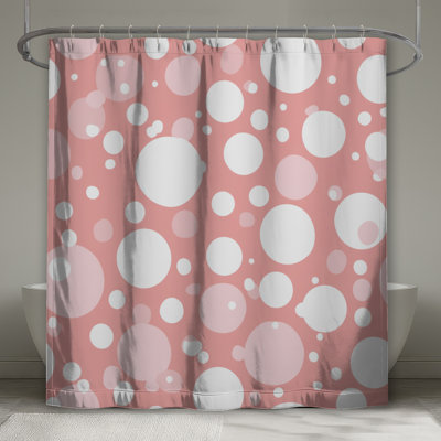 Rideau de douche à pois - Motif décoratif de salle de bain rétro