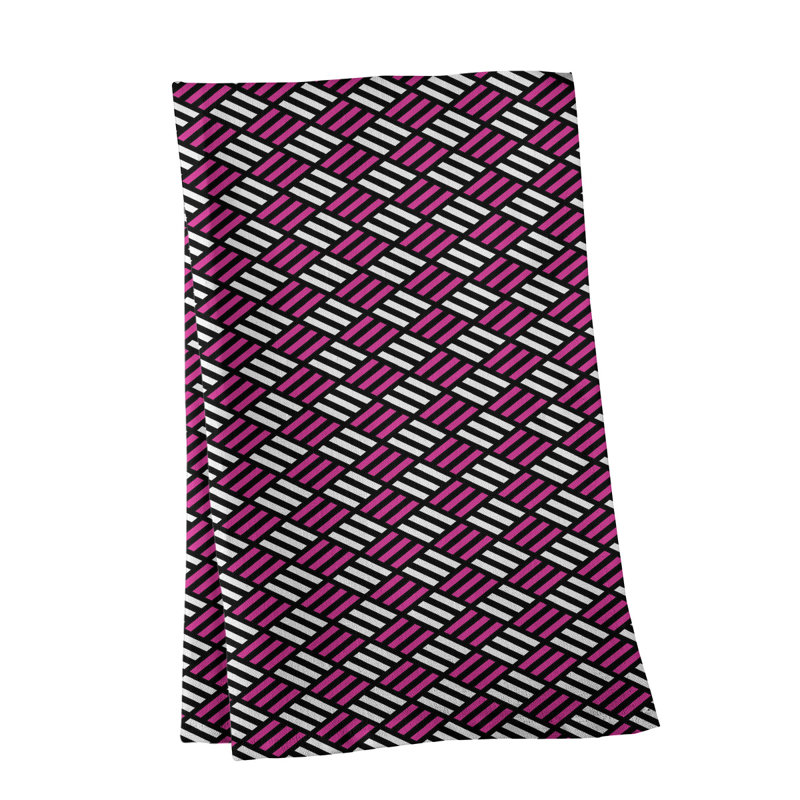 Serviette de thé à carreaux classiques à rayures classic Mcguigan, Rose / Noir, Sergé de coton