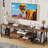 Entertainment Centre And Industrial TV Console Table With Open Storage