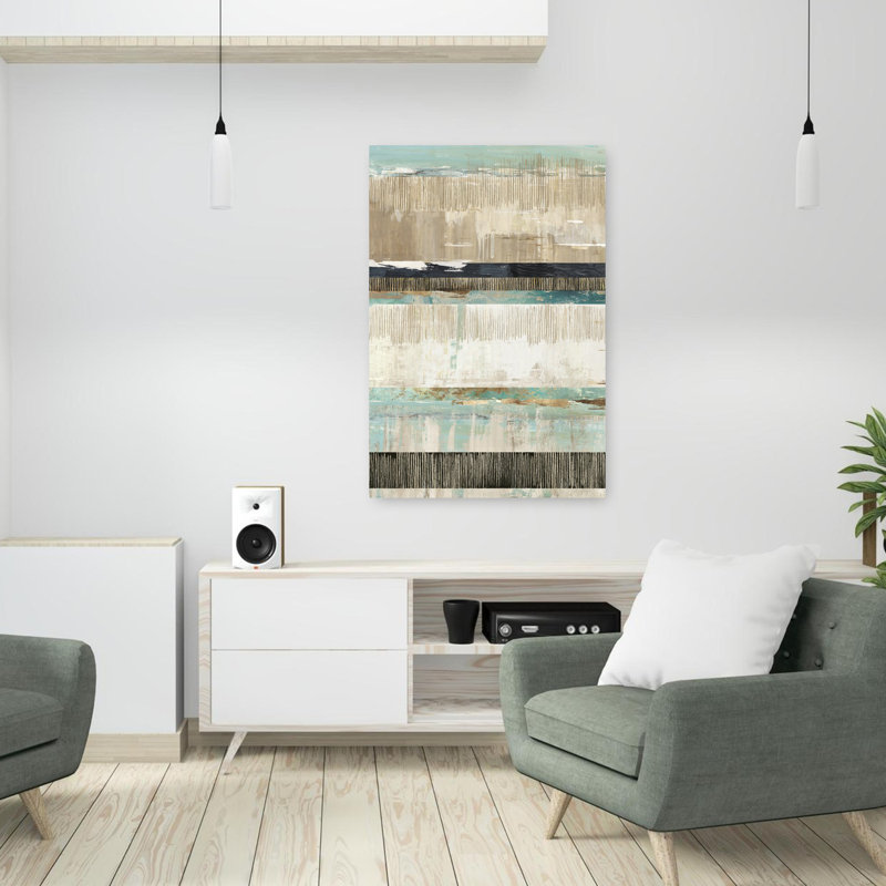 Celadon Dreams I, art contemporain abstrait, H 36 po x l 24 po