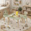 Ensemble de table d'activités en bois pour enfants avec 2 chaises en forme de paresseux, mobilier de jeu et d'étude pour tout-petits au design animalier mignon