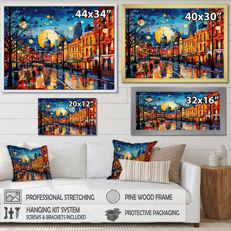 City Dublin Popart III sur impression sur toile, H 12 po x l 20 po x P 1 po, Toile tendue