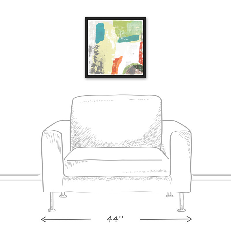Toile abstraite encadrée flottante abstraite, L 13,75 po x H 13,75 po