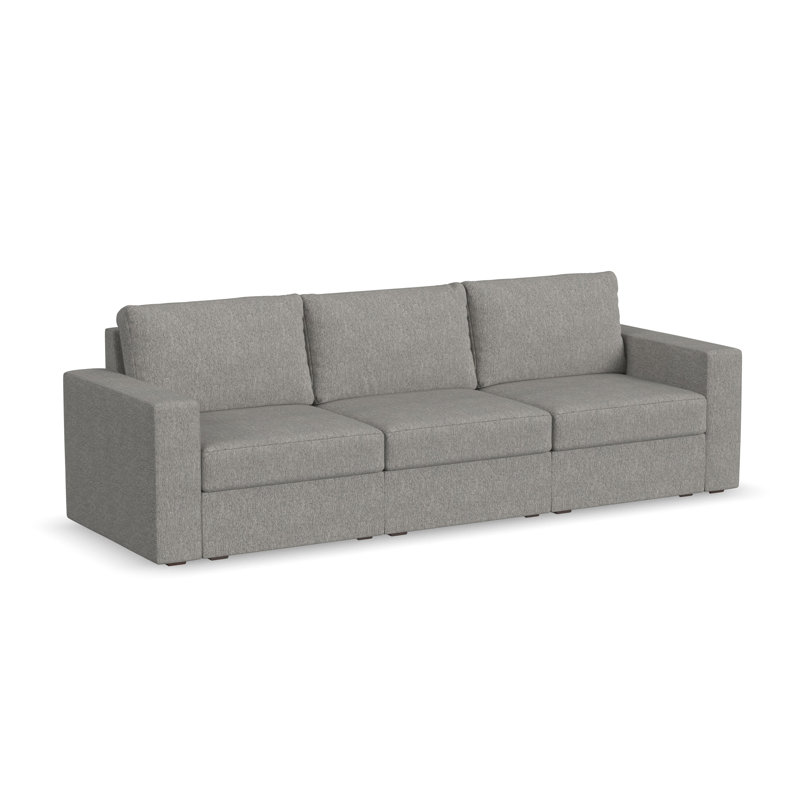 Flex Upholstered Modular Wide Arm Sofa, Dark Gray, 34" H x 111" W x 37" D