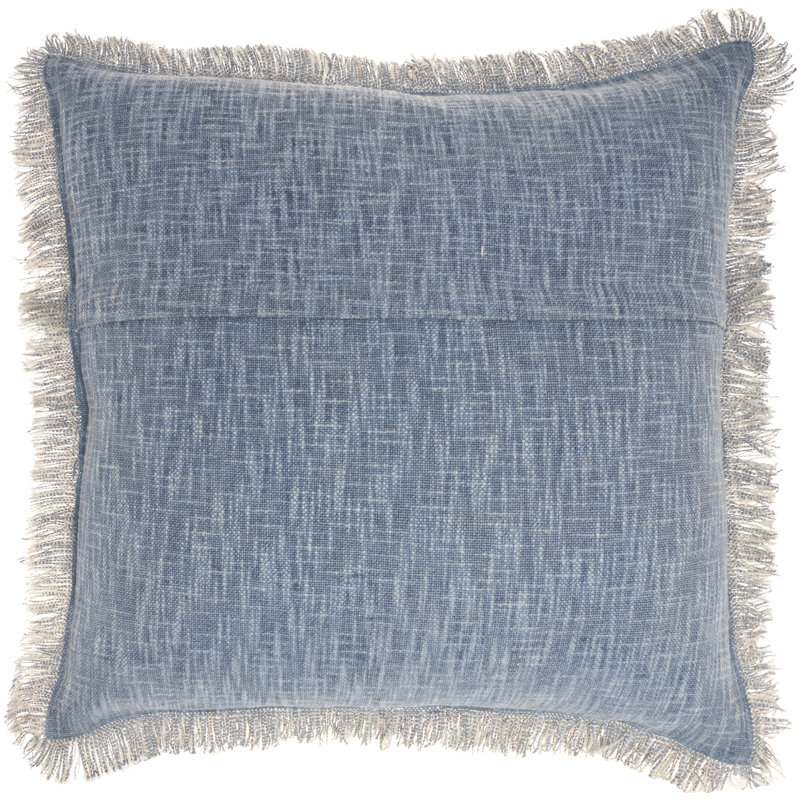Ocean Blue Cotton Stonewash 22" Square Throw Pillow