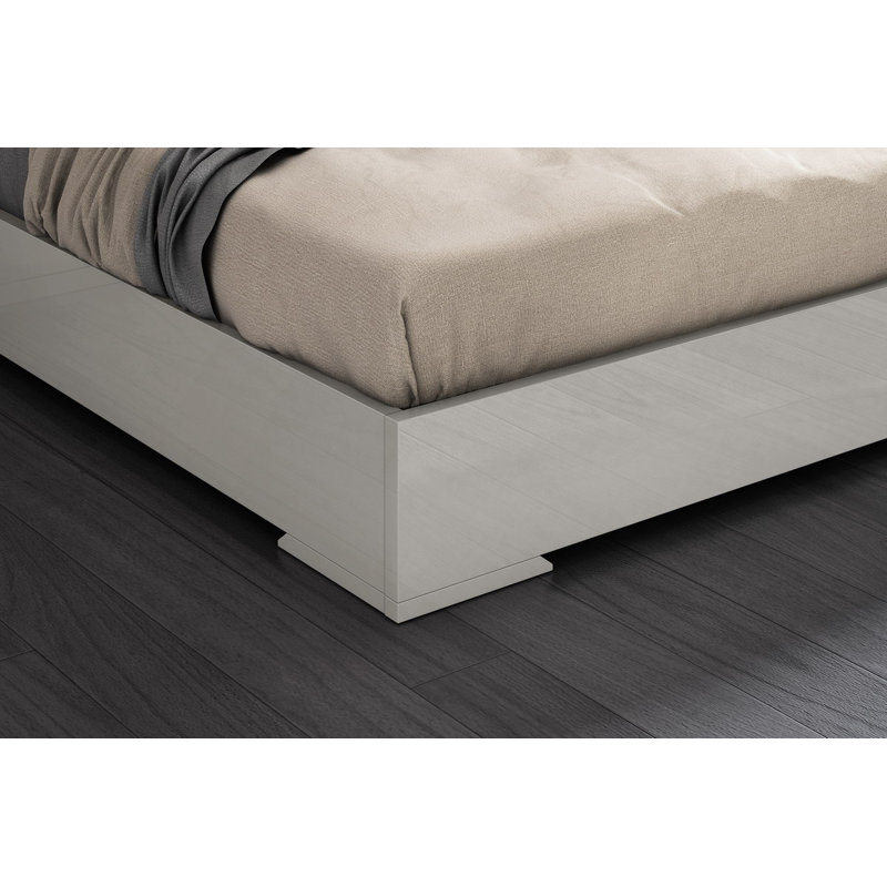 Unfinished Platform Bed, King, Light Gray