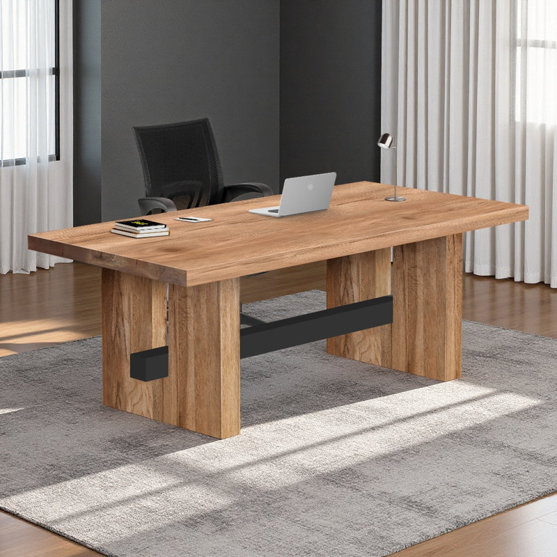 Bureau en bois massif de 63 pouces, bureau