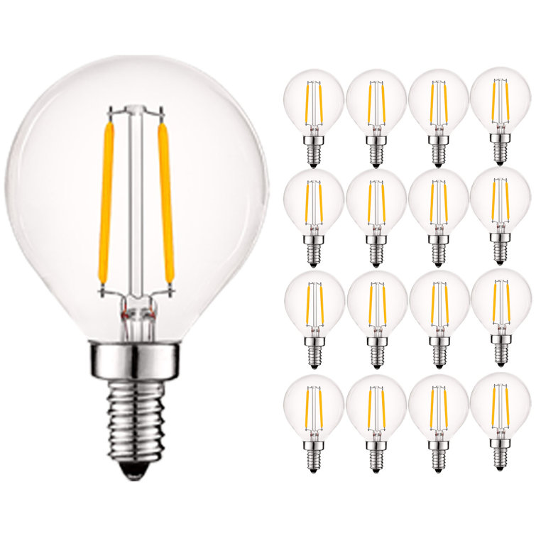 40 Watt Equivalent G16.5 E12/Candelabra Dimmable LED Bulb