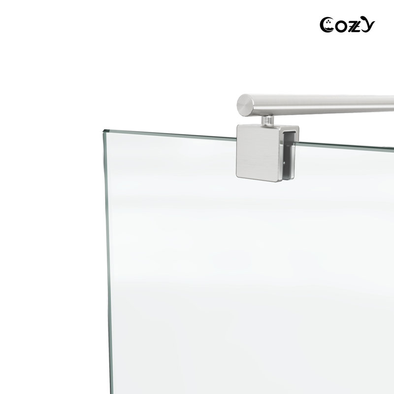 36"W x 76"H Fully Frameless Single Fixed Shower Panel, Chrome
