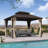Aluminum   Outdoor Hardtop Gazebo Double Roof For Patio Desk Backyard Brown-119156825