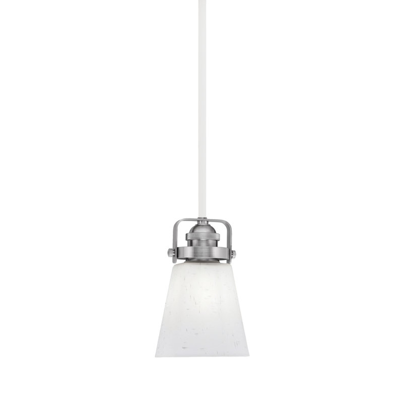 Mini-luminaire suspendu Easton, Blanc / nickel brossé