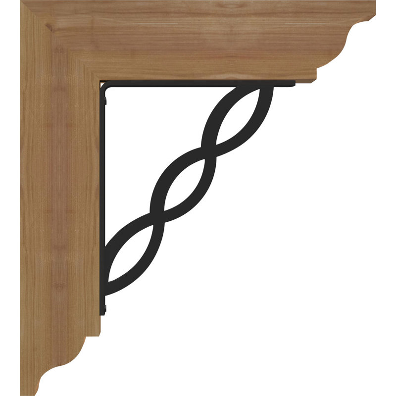 Loera 4" Triple Brace Ironcrest Bracket, 16"H x 13 1/2"D, 4"W x 4"T Western Red Cedar (Rough Sawn)
