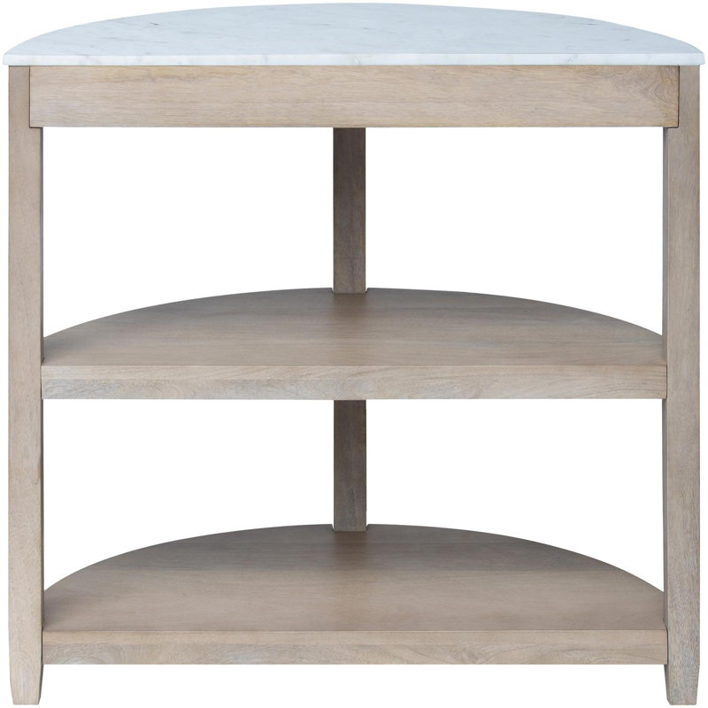 Natural Mango Wood and Marble Console Table