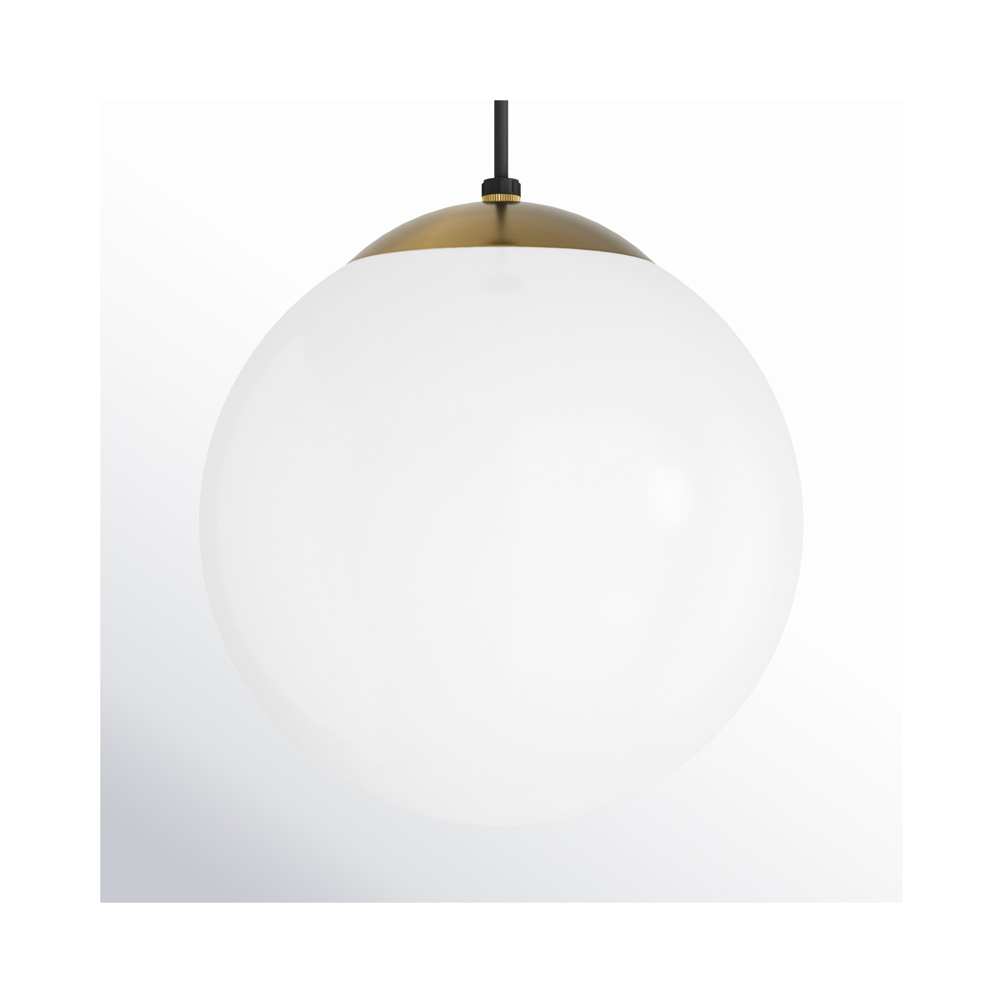 Meri Single Light Glass Dimmable LED Pendant, Bulb Not Included, Brass, 14.75" H x 14" W x 14" D