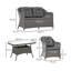 129cm Wide Outdoor Straight Patio Sectional Set with Cushions