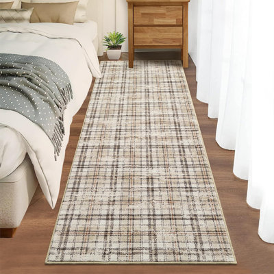 Tapis lavables pour chambre à coucher Tapis moderne pour salle de séjour Tapis contemporain à carreaux antidérapants Tapis antidérapant à poils courts pour salle de jeux