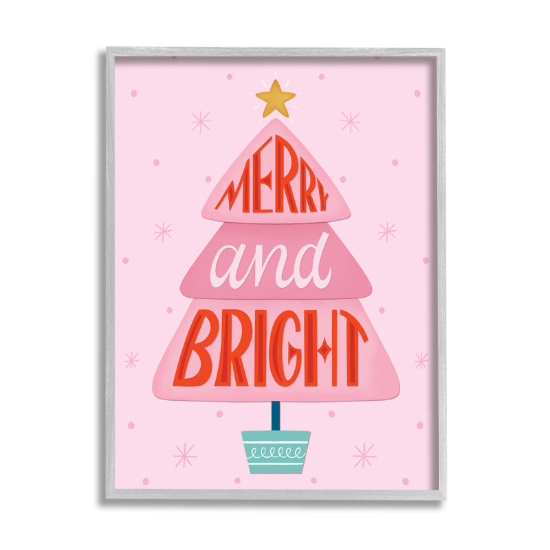 Merry & Bright, H 20 po x l 16 po x P 1,5 po, Estampe numérique Farmhouse