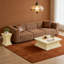 Ensemble de table basse en fibre de verre robuste de 35,43 po + 15,16 po pour salon, sans assemblage, beige