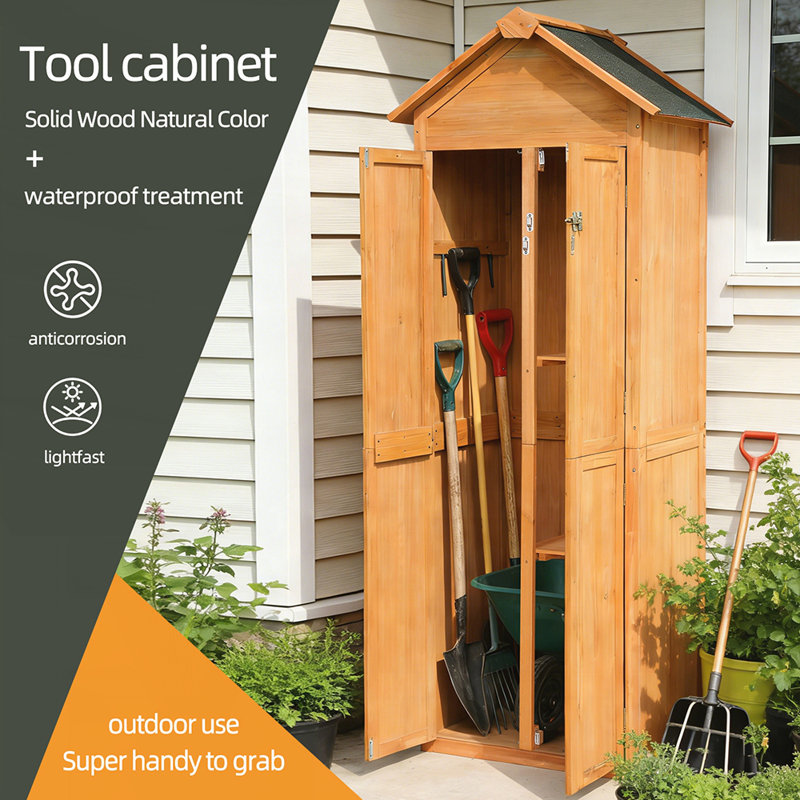 Weatherproof Outdoor Storage Shed with Lockable Doors for Patio, Backyard, and Lawn Equipment