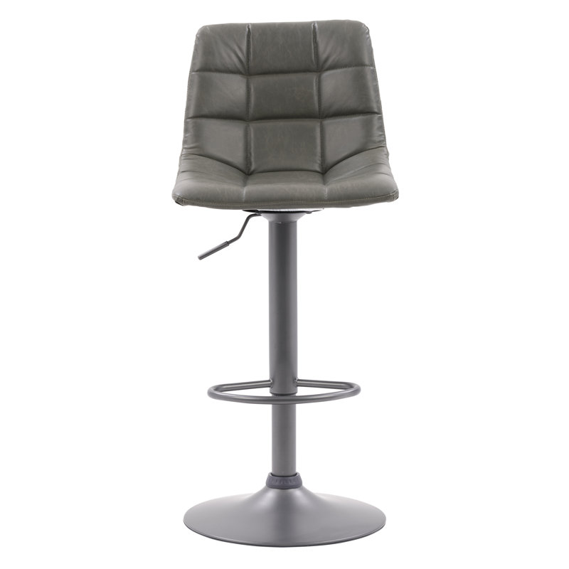 Palmer Swivel Upholstered Adjustable Height Counter Stool, Grey