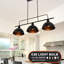 Luminaire suspendu pour îlot de cuisine à 3 lumières à intensité variable noir