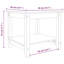  Table basse en bois de pin massif blanc 19,7 po x 19,7 po x 17,7 po