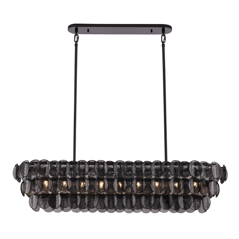 Luminaire suspendu linéaire en nickel noir 49,5 po 9 lumières (40 watts) Uroko