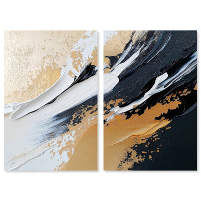 Ensemble de 2 impressions numériques abstraites sur toile Force III par Art Remedy