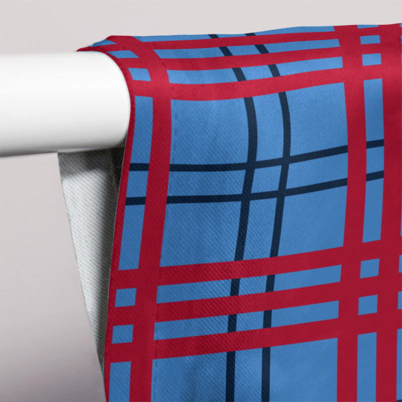 Room Darkening Curtain Single Panel, Blue/Red/Black