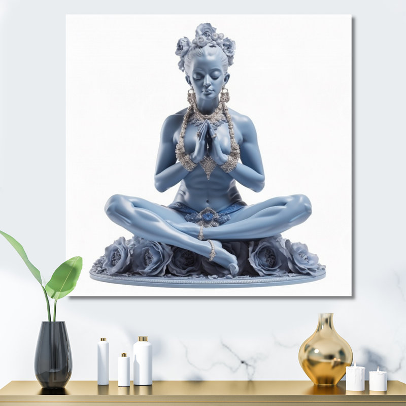 «Blue Yogini Elegant Grace Elevating Spirit» sur impression sur toile, H 36 po x l 36 po x P 1,5 po, Toile tendue