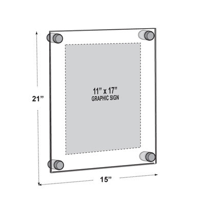 Floating Acrylic Gallery Wall Set of Four Floating Frames with Stand Off Caps