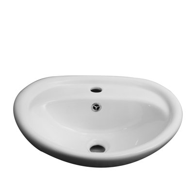 Lavabo de salle de bain mural en porcelaine vitreuse avec trop-plein Ashley