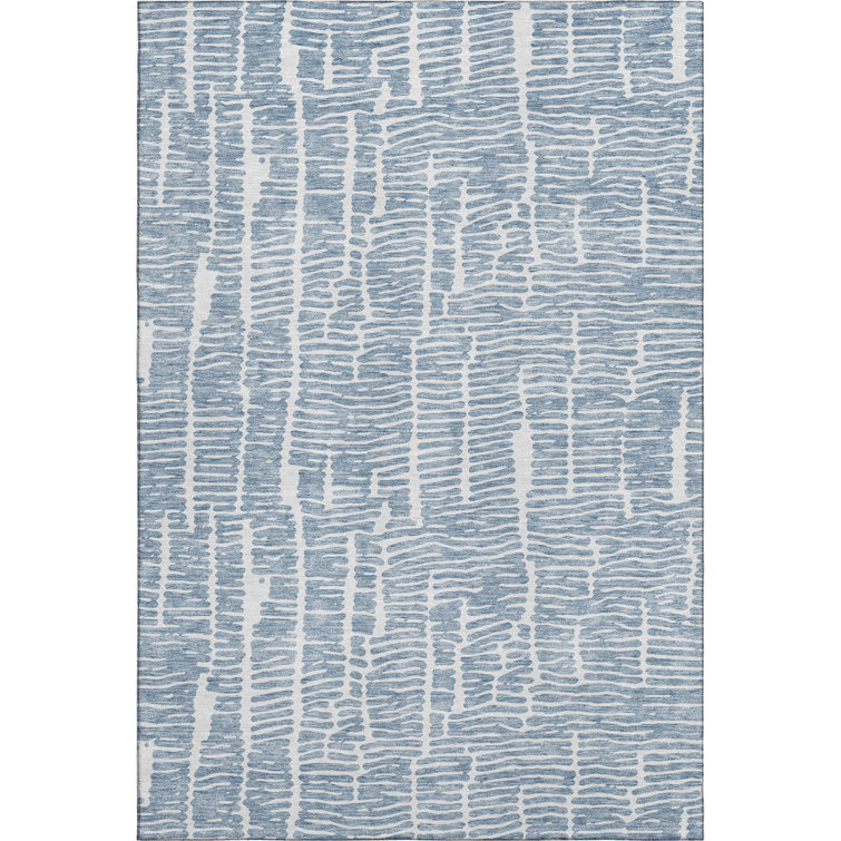 Premium Machine Washable Prisco Blue Rug