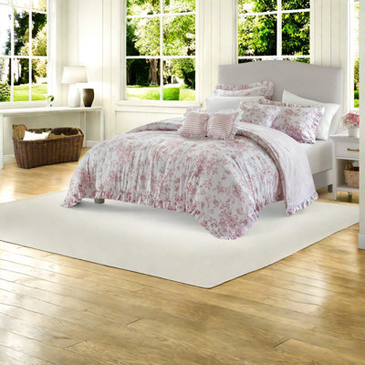 Élégants ensembles de literie très grand rose avec coussins décoratifs, conception réversible
